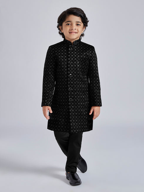 Boy's' Black Sherwani Set